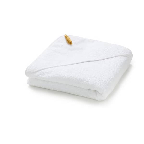 WHITE HOODED BABY TOWEL